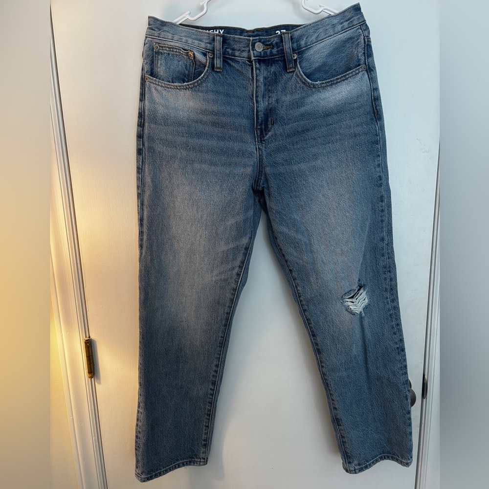 J.Crew Slouchy Boyfriend Jeans Women’s 27 Blue Distressed Mid Rise Denim BD364 - Picture 9 of 9